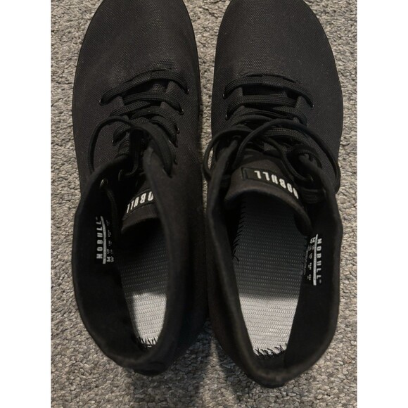 Nobull Mens 11 Womens 12.5 Mid Top Trainers Unisex Black Lace Up Sneakers main image 4